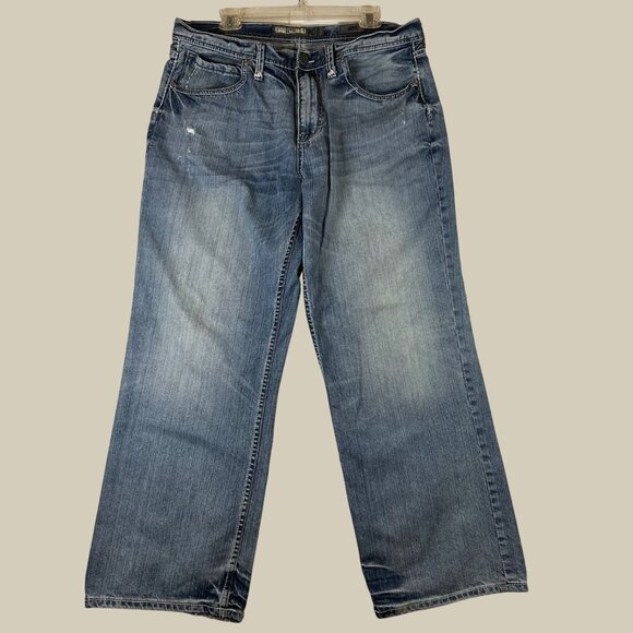 BKE Denim Seth Mens Jeans 38 x 28 Short Wide Leg Y2K Baggy Skater Grunge Relaxed - Picture 1 of 15